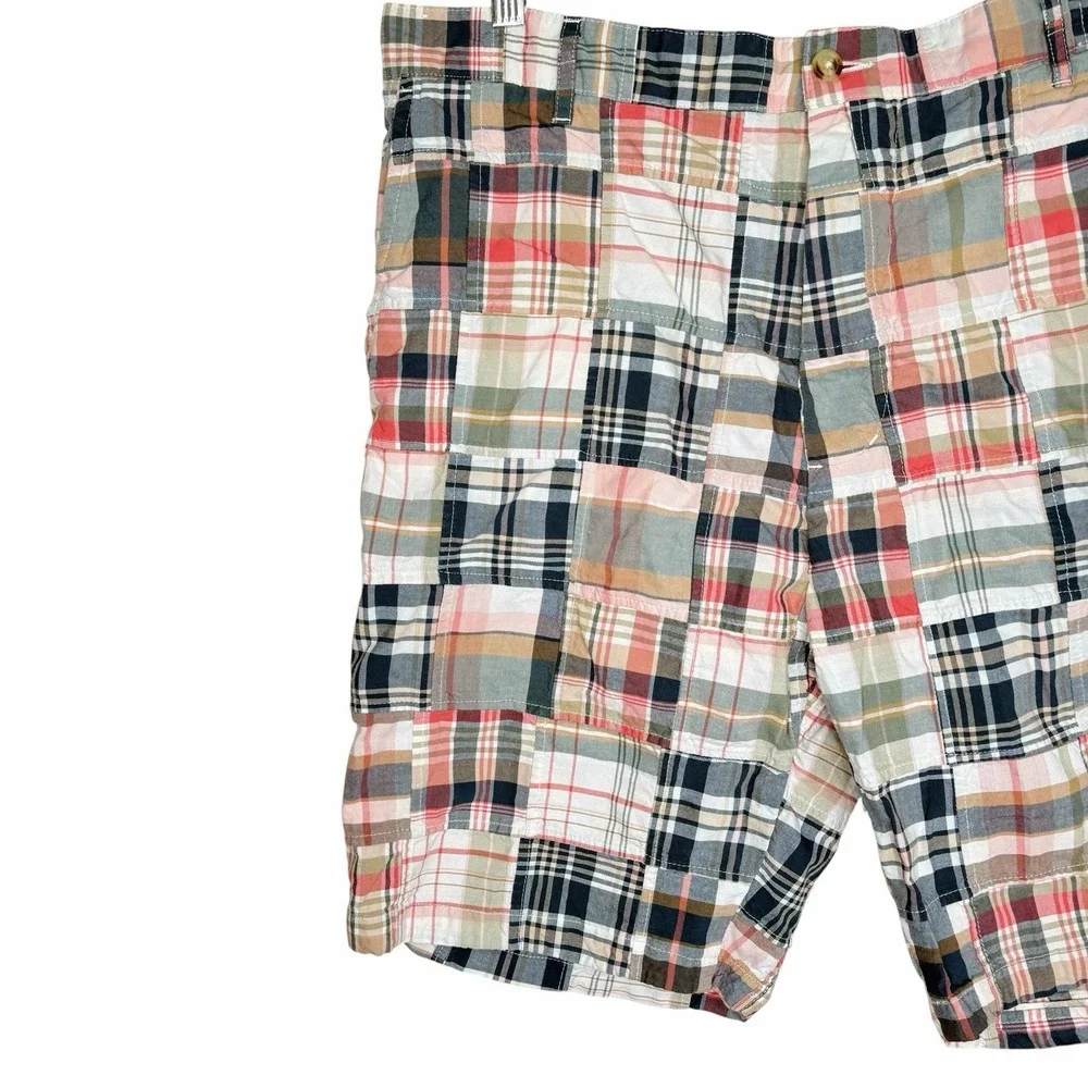 Castaway Nantucket Island Cisco Madras Patchwork Shorts 40 Preppy Plaid Cotton